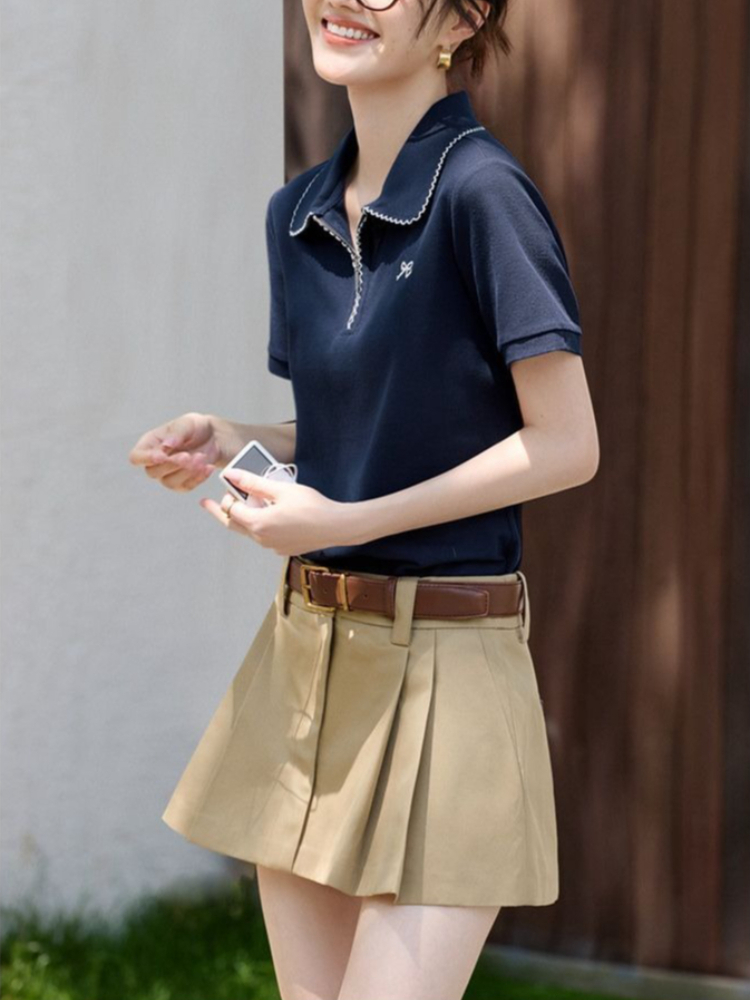 Polo Shirt Pique - Figurbetontes Damen-T-Shirt mit Slim Fit, Sommer-Neuheit