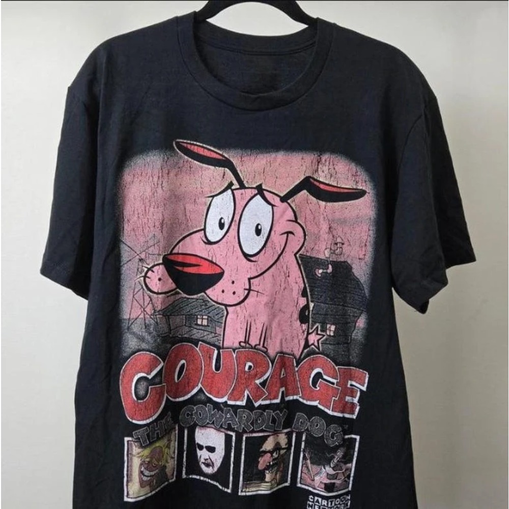 Tee Graphic Print - Sommerliches Vintage-T-Shirt mit Courage The Cowardly