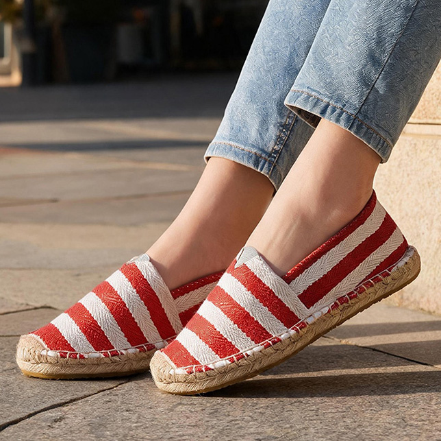 Espadrille Slip On - Sommer Herbst Damen Canvas-Schuhe Atmungsaktive Damen-Freizeitschuhe