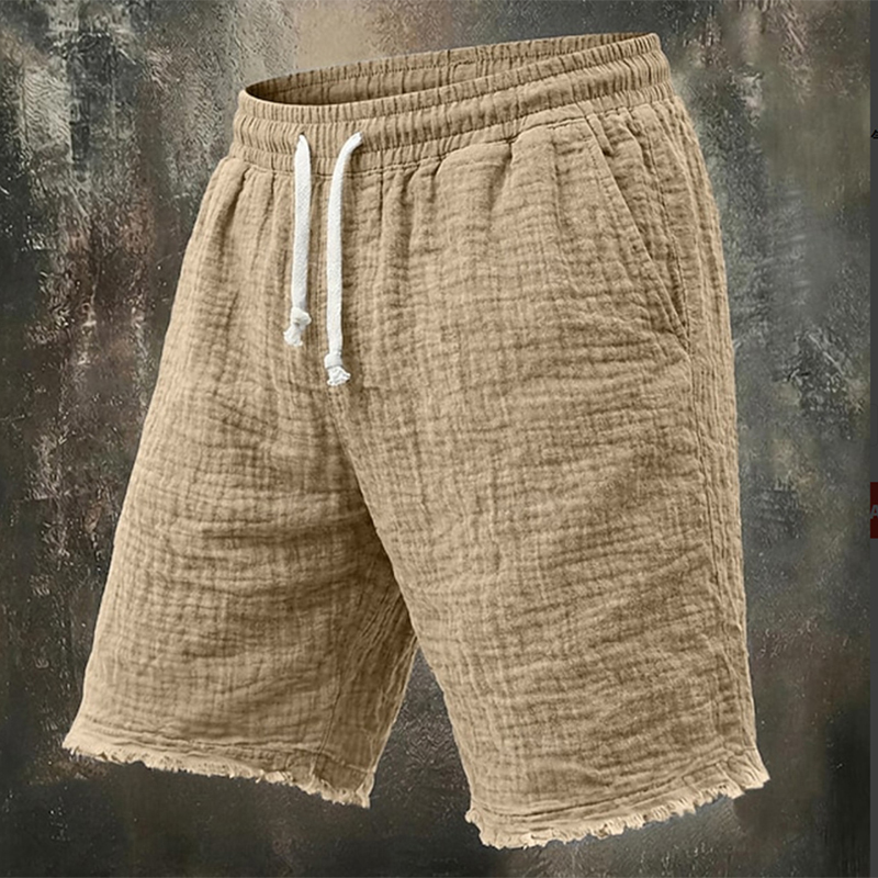 Modische Zerrissene Leinen-Sho – Short Linen Drawstring Bewertung und Preis